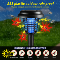 Solar Quiet Mosquito Killer Lamp Waterproof Outdoor Bug Zapper Electric Insect Repellent Light for Home Garden Camping Use