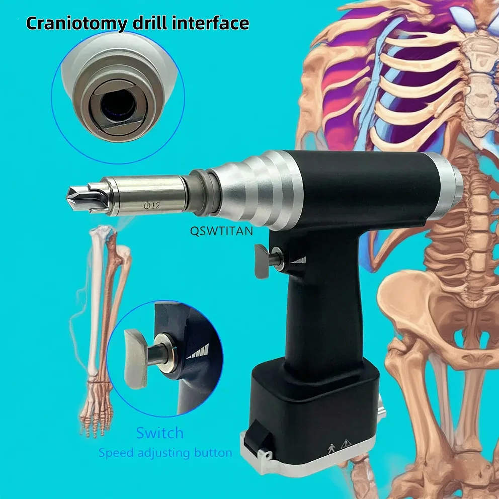 

QSWTITAN Orthopedic Mill System for Cranial Craniotomy Drill Neurosurgery Electric Drill Instruments pet