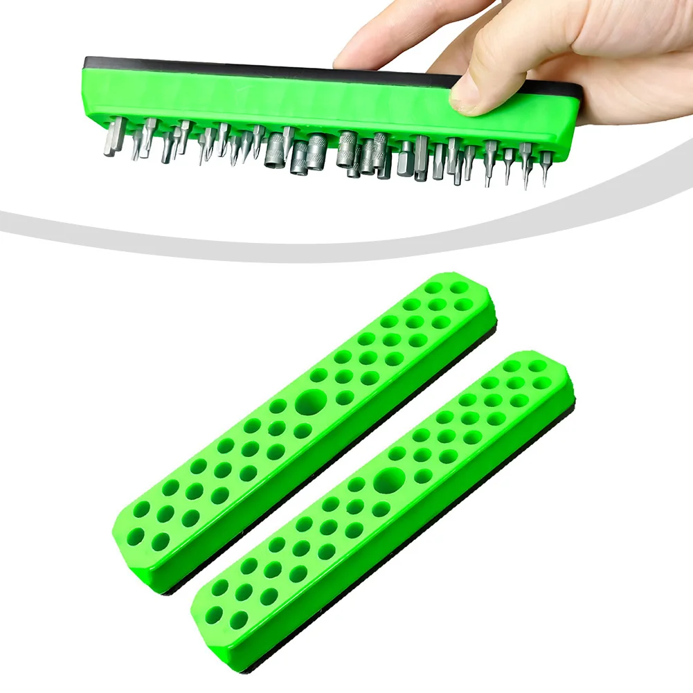 2PCS Bit Holder With Magnetic Base Organizer Magnetic Bit Holder Drill Bit Organizer 1/4in Hex Shank Storage Plastic Tool Parts