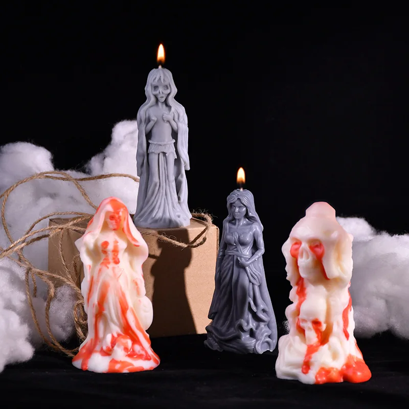 Zombie Bride Silicone Candle Mold for DIY Aromatherapy Candle Plaster Ornaments Soap Epoxy Resin Mould Handicrafts Making Tool