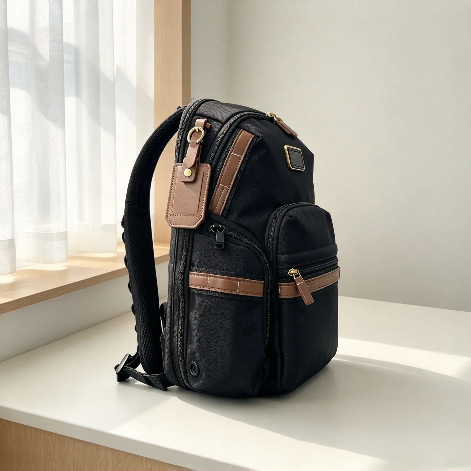 Large Capacity Classic Black Unisex Backpack, Trendy Practical Daypack for Daily Travel & Commute