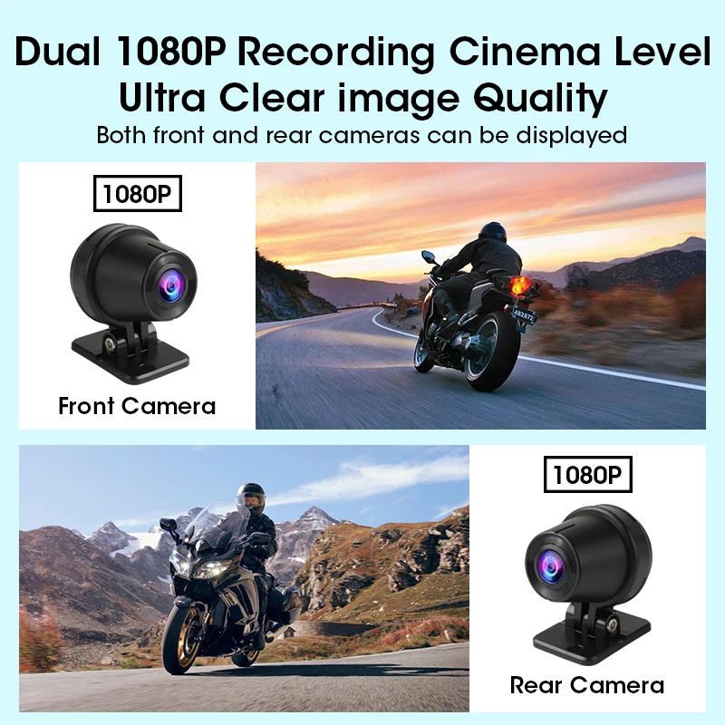 JMCQ-كاميرا مراقبة الدراجات النارية المحمولة ، ملاحة DVR للدراجات النارية ، IP67 مقاوم للماء ، مشغل سيارة لاسلكي ، واي فاي ، نظام تحديد المواقع ، كاميرا سيارة ، #5