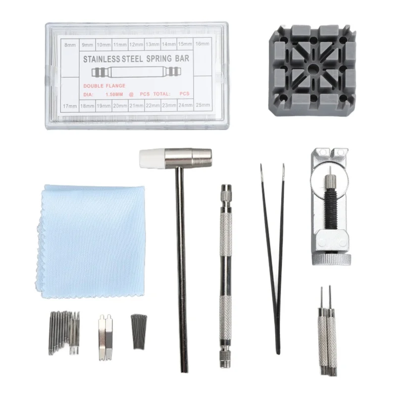 98pcs Watch Band Strap Link Pins Remover Repair Tool Watch Spring Bar Removal Tool With 6 Extra Tips For Replacement Resizing
