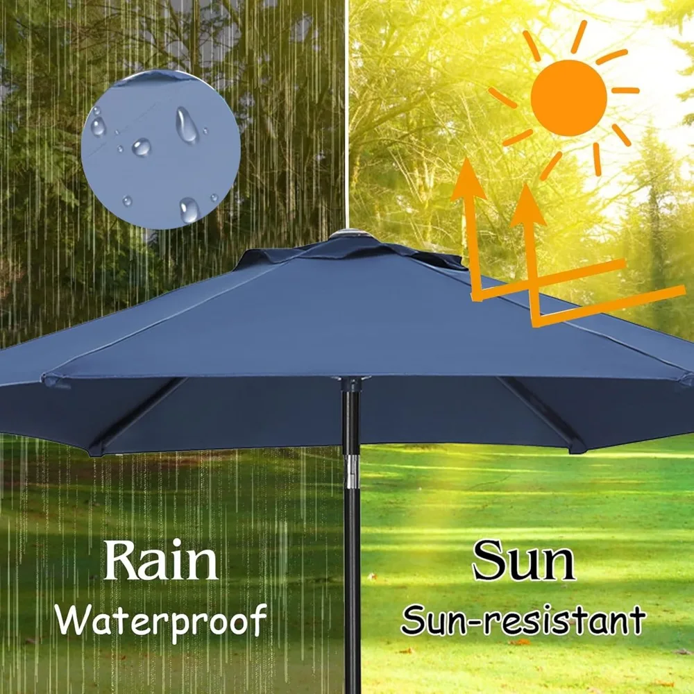 

9ft Patio Umbrella Outdoor Umbrella with Tilt, Crank and Umbrella Weighted Base, for Yard/Outdoor/Wedding Parties and Events
