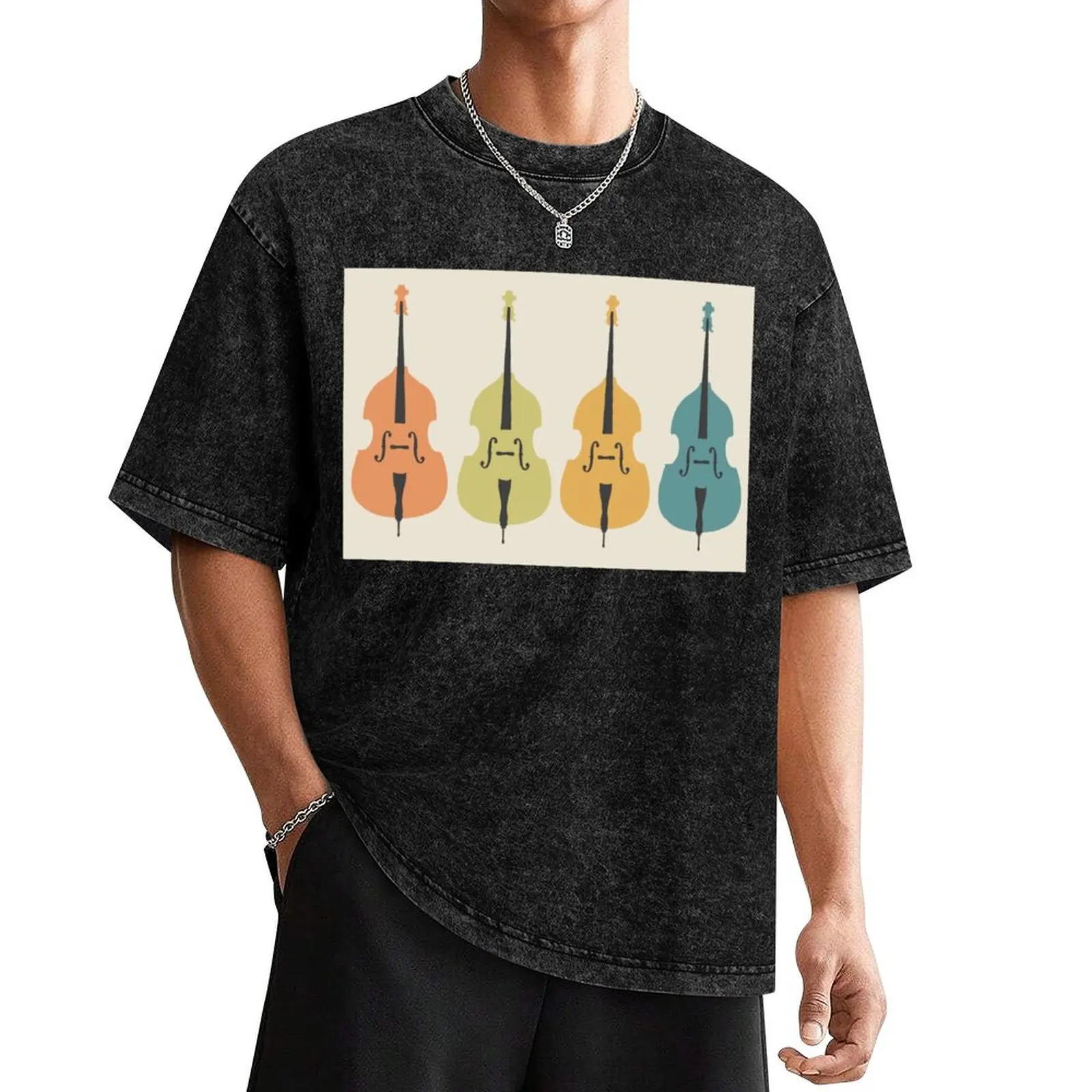 Double Bass quartet T-Shirt summer top cheap stuff plus size clothes t shirts for men cotton