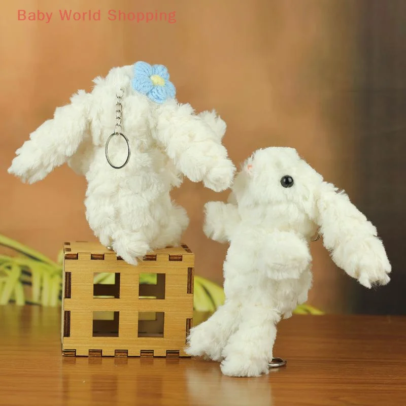 1 Piece Cartoon Rabbit Soft Stuffed Doll Pendant Bunny Plush Toy Keychain Car Key Ring Backpack Bag Decoration Kid Gift