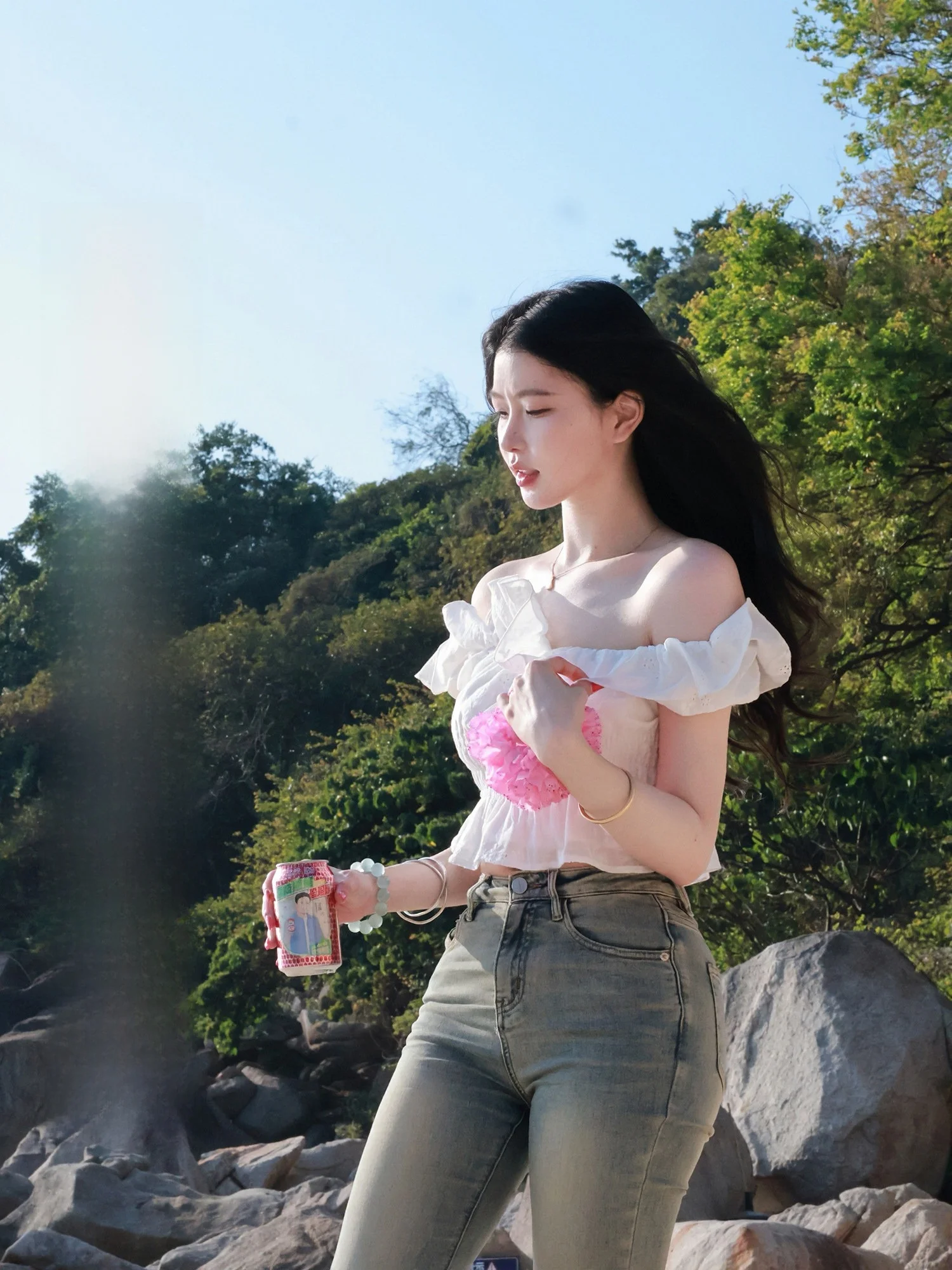 

Pure Cotton Women's Shirt Spring Summer Short Sleeve Gathered Waist Large Collar Lace Trim Casual Style Breathable Comfortable