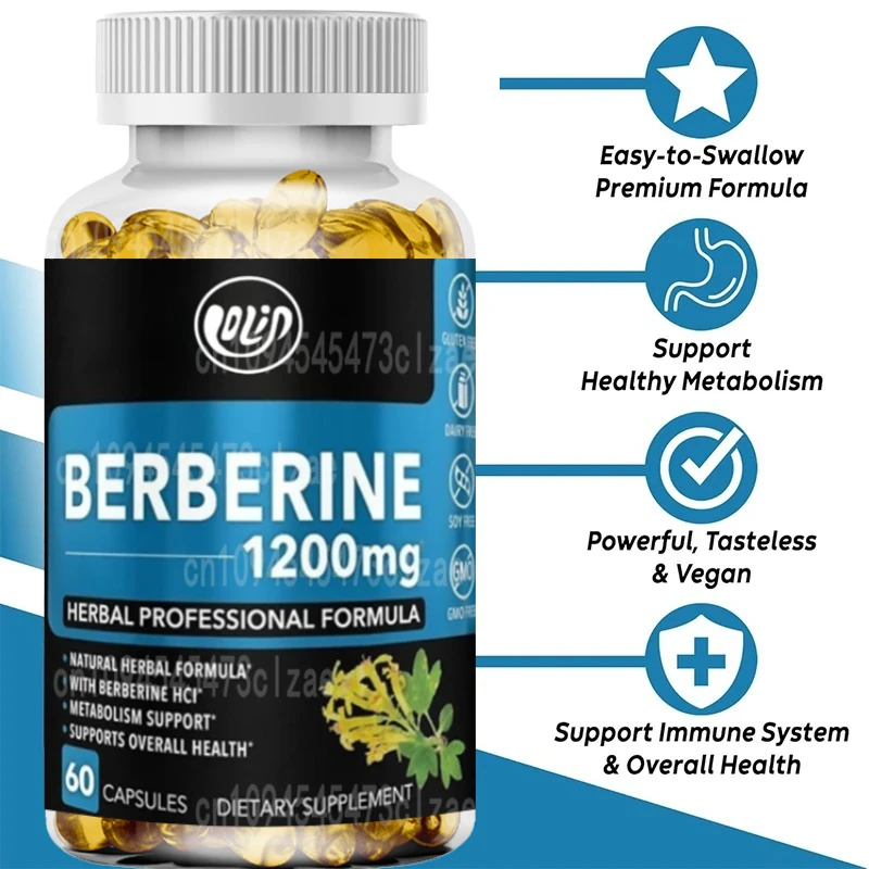 1200mg HCL Supplement, Healthy Metabolism Support - High-quality Natural Complex -60 Pills