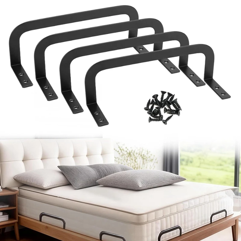 4Pcs Metal Mattress Slide Stopper,Mattress Retainer Bar, Non Slip Mattress Holder in Place Gripper for Bedroom Bed Frame Retail