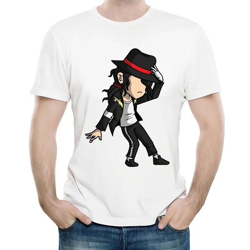 

Michael Jackson t-shirt White Color Fashion Mens Michael Jackson Moonwalk Logo t-shirt Tops Tees Tshirt Casual Mj t-shirt