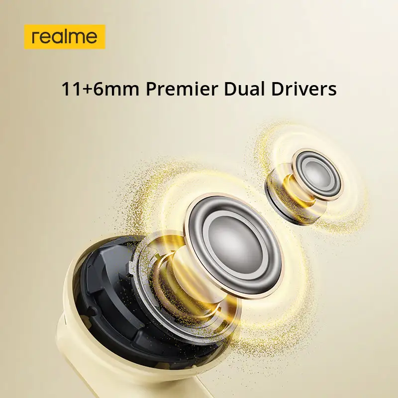 إصدار عالمي: سماعات realme Buds Air 8 مع إلغاء ضوضاء عميق 55dB، سماعات لاسلكية حقيقية، بلوتوث 5.4، LHDC 5.0، مقاومة للماء IP55 - 3