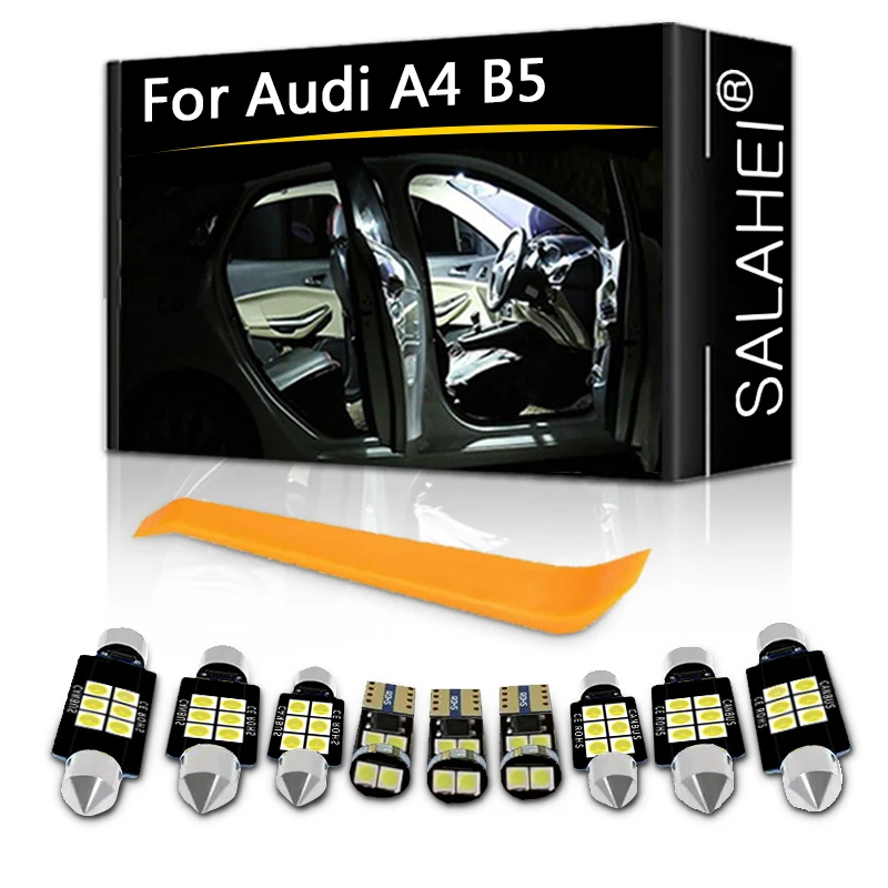 

13pcs Car LED Interior Map Dome Light Kit For 1996-1998 Audi A4 B5 Footwell Trunk License Plate Door Sun Visor Lamp Accessories