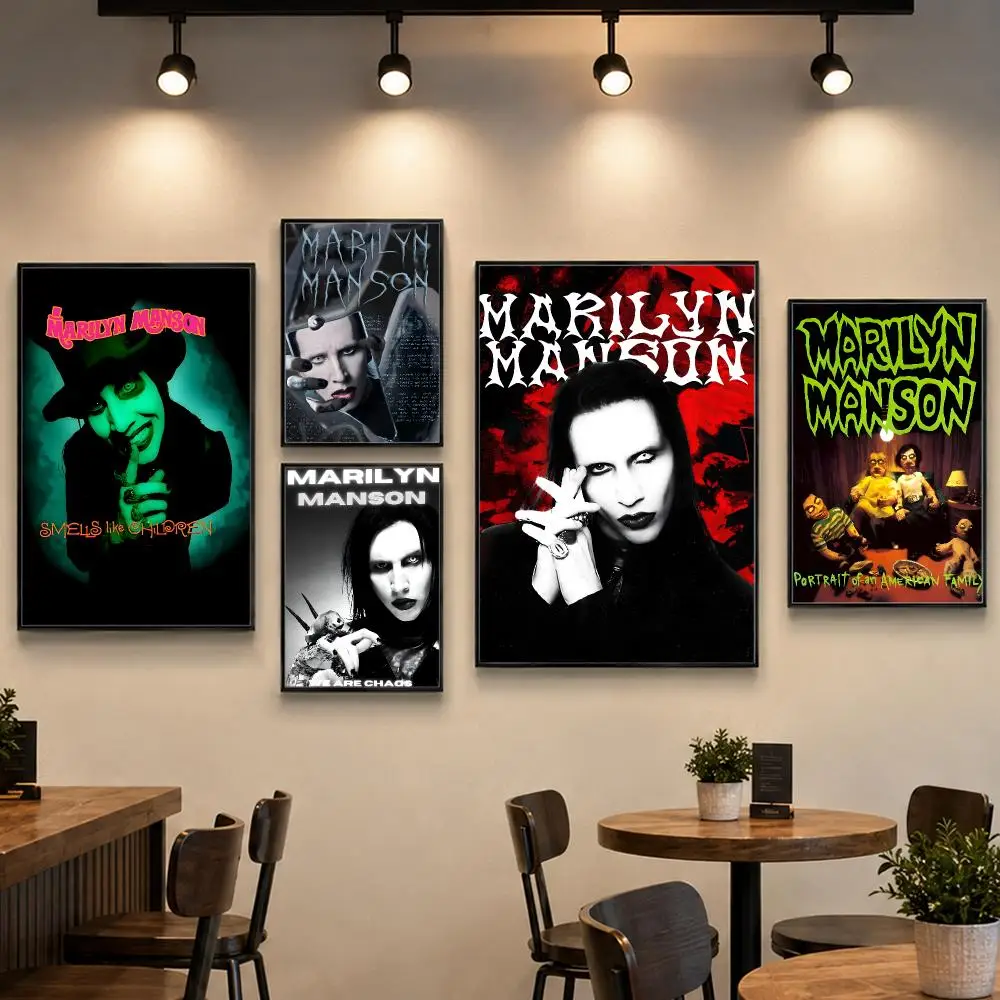 Singer M-Marilyn Manson Poster PP Paper Decorative Wall Art for Living RoomsBedrooms Bars Cafes Stylish Home Decor Gift
