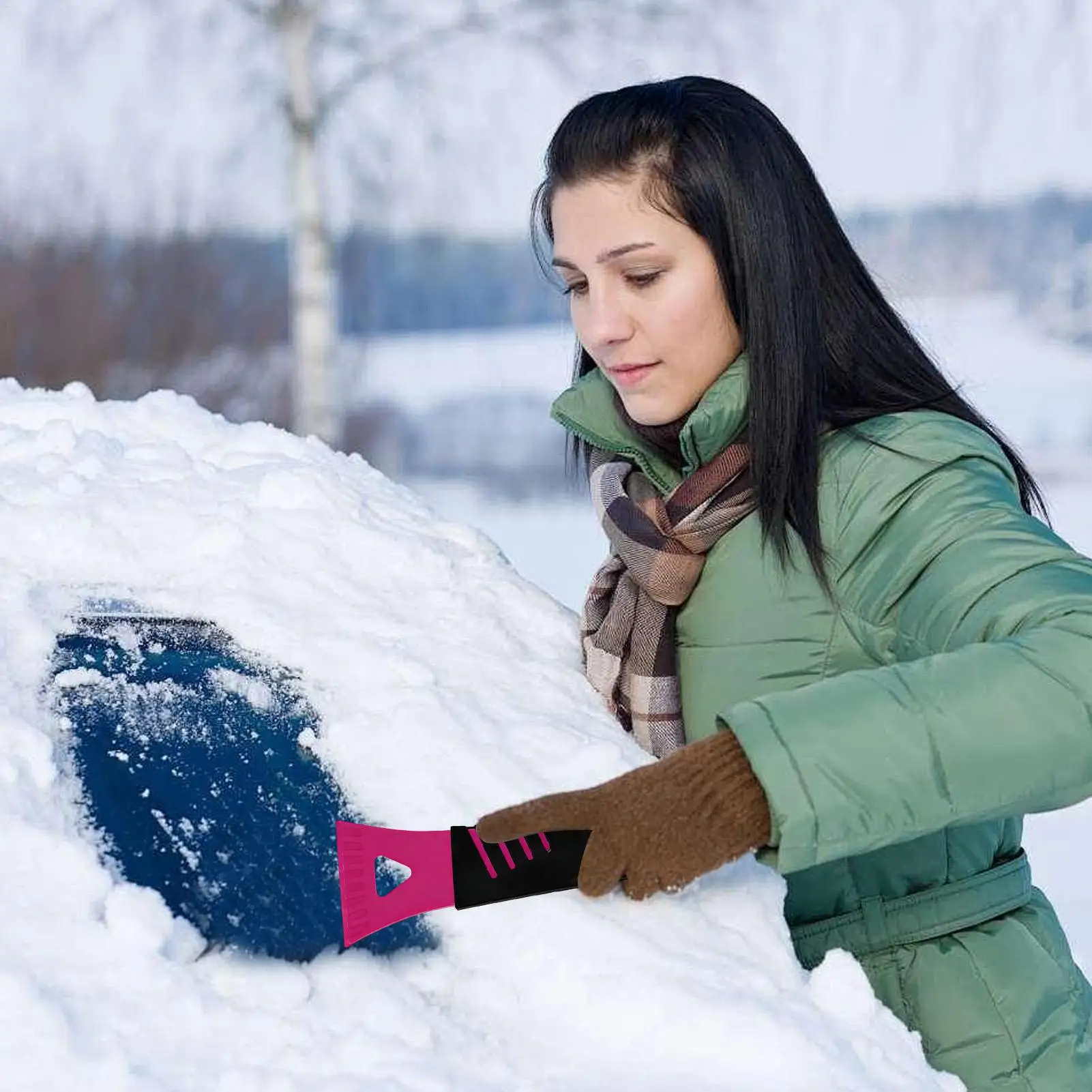Car Windshield Ice Scraper Winter Ice And Frost Remover Ergonomic Snow Cleaning Tool For Outdoor Vehicle Cold Weather