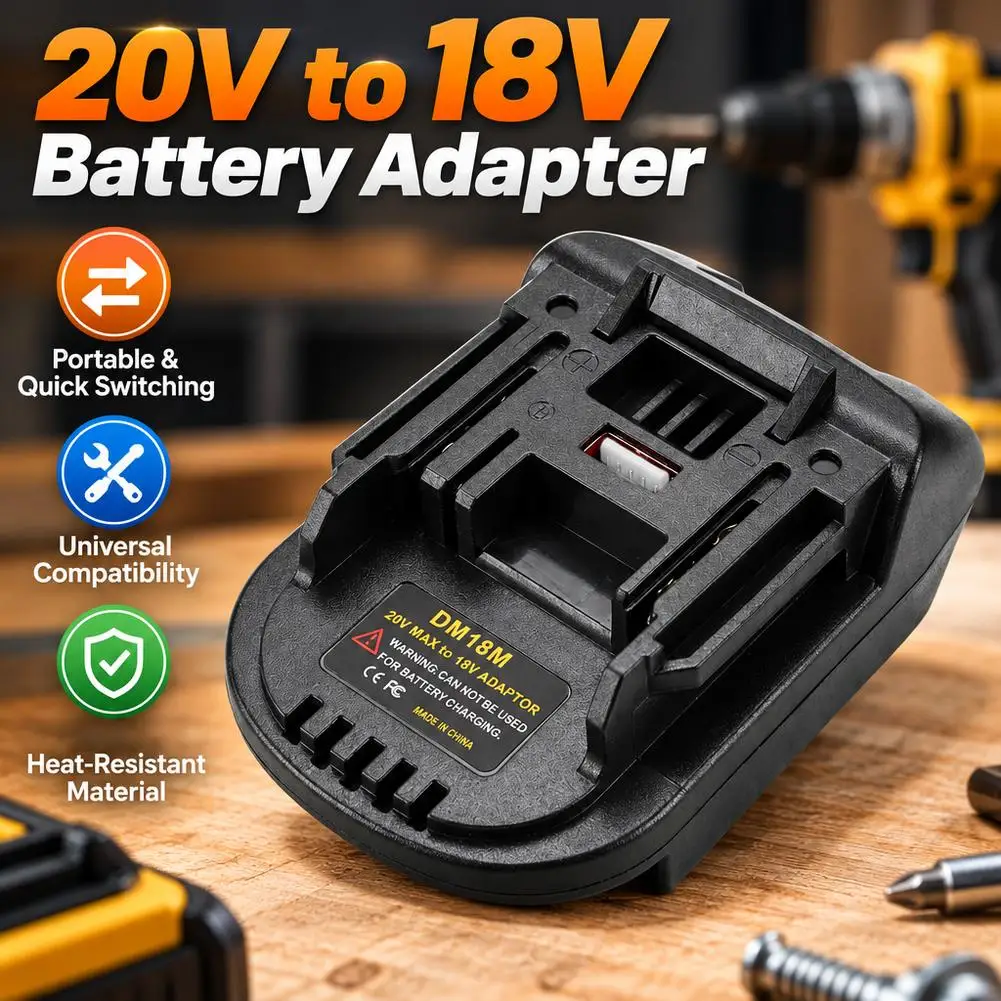 DM18M Battery Adapter With 5V USB Port For Dewalt 20V For Milwaukee M18 Convert To For Makita 18V Cordless Power Tools