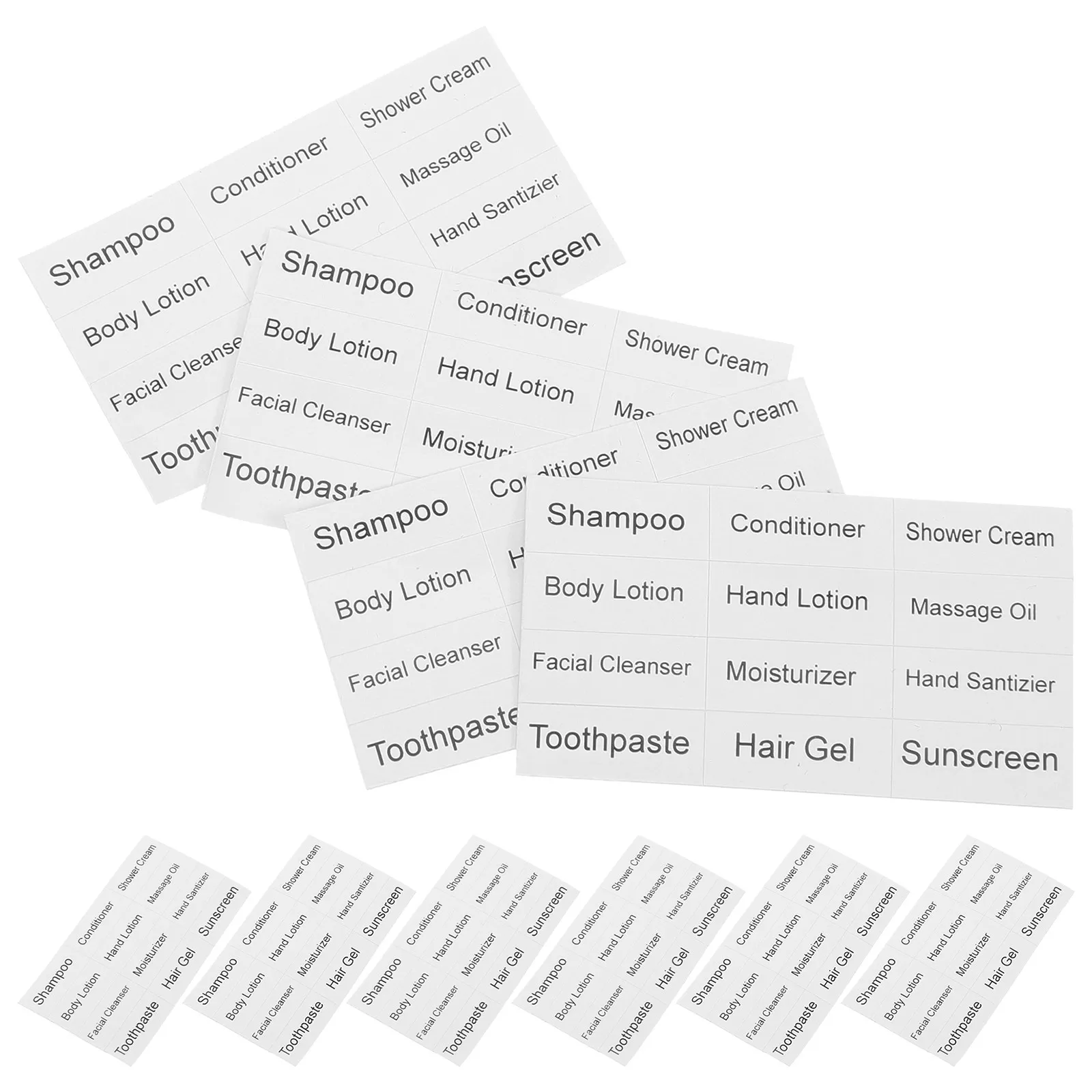 

10 Sheets Sub Bottle Labels for Beauty Organization Refillable Cosmetics Travel Skin Care Dispenser Stickers Sub Bottle Labels