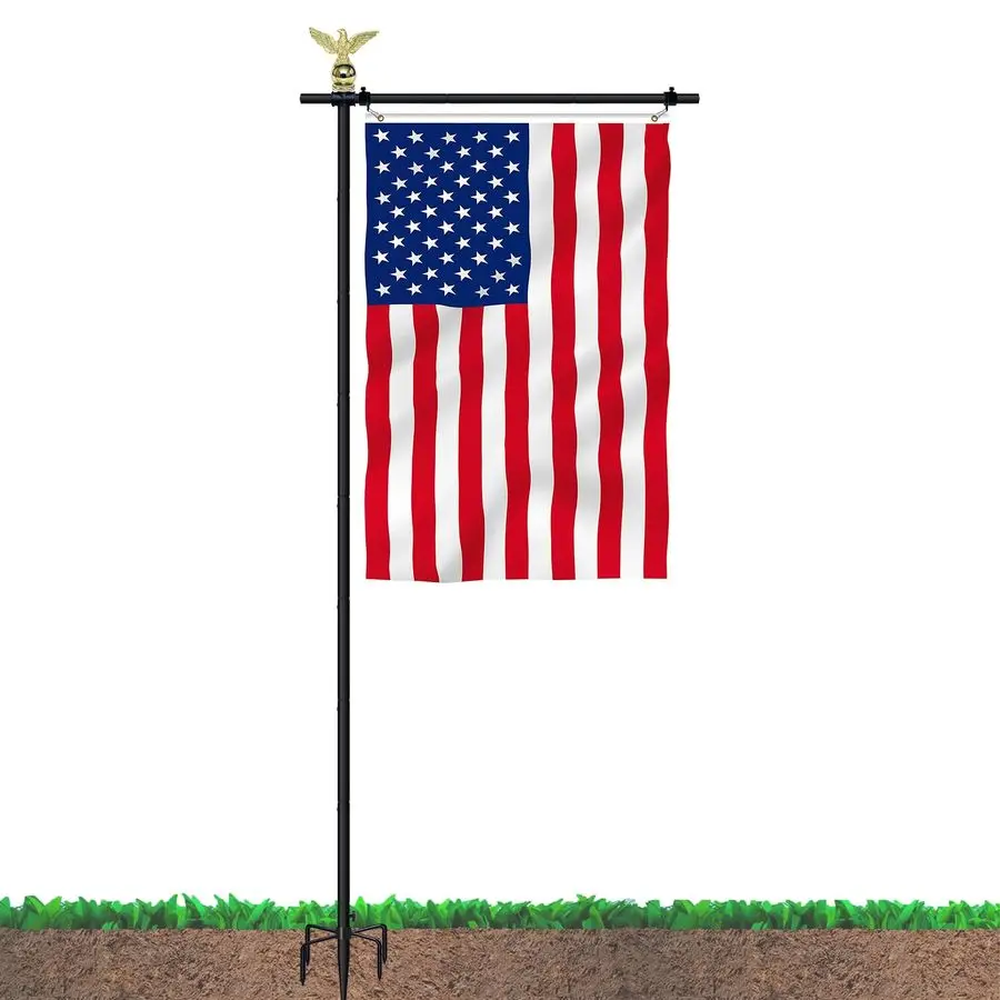 

Подставка для садового флагштока для флагов 3x5 футов и 28x40 дюймов, сверхпрочная, отдельно стоящая, с 5-лучевой регулируемой основой, легкая.