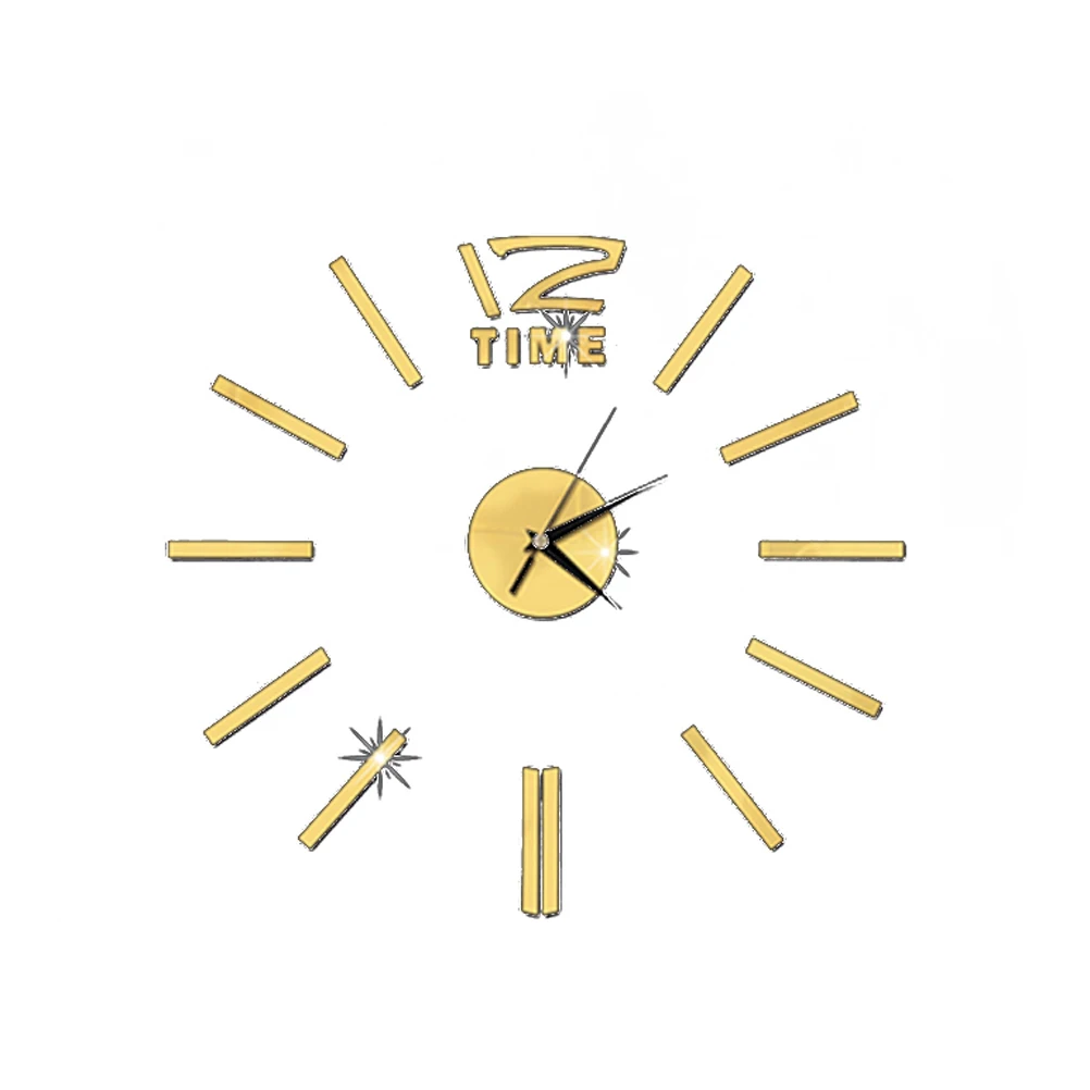 

Modern Wall Clock Mirror Surface Large Size Home Decor Frameless Silent Movement Bedroom Kitchen Office Bathroom
