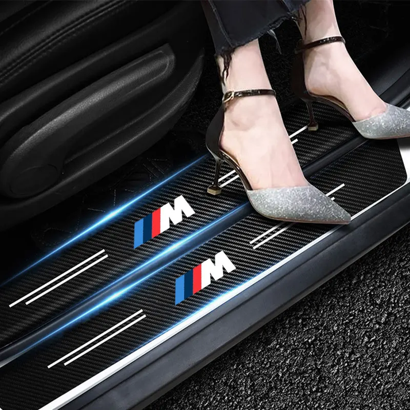 Car Carbon fiber Door Sill Welcome Pedal For BMW M Power X1 e84 X3 f25 X5 e53 x6 e71 ix3 i3 320i 330d M4 1 3 5 Series accessorie