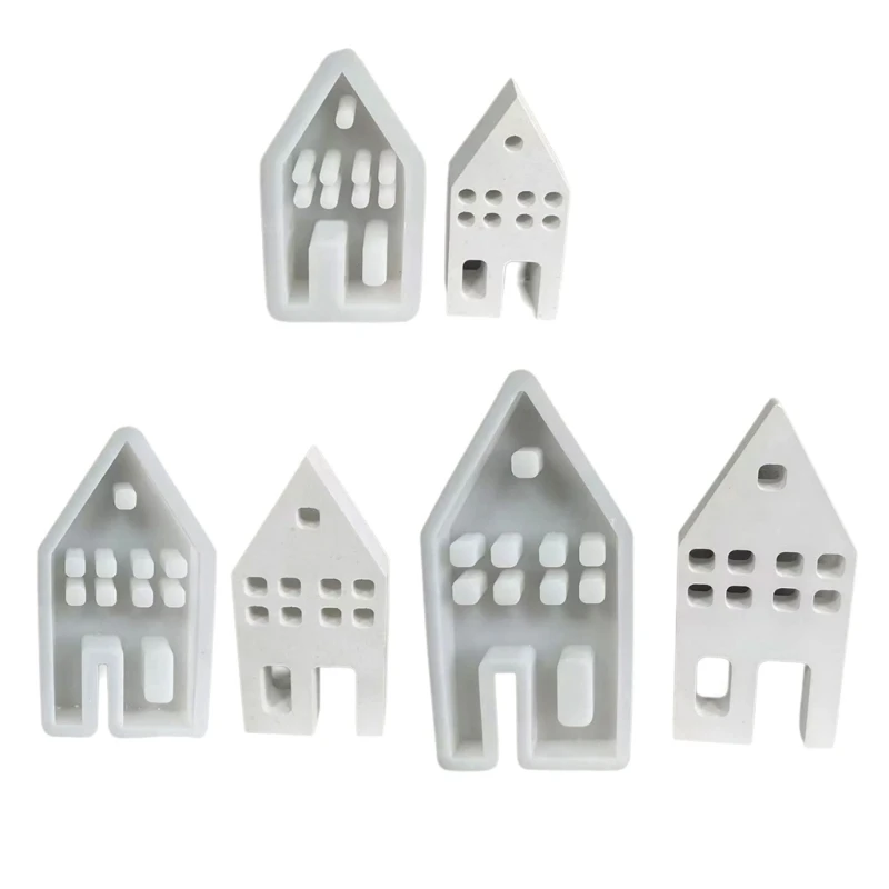 Q1JB House Shaped Resin Molds Church Building Resin Molds House Molds