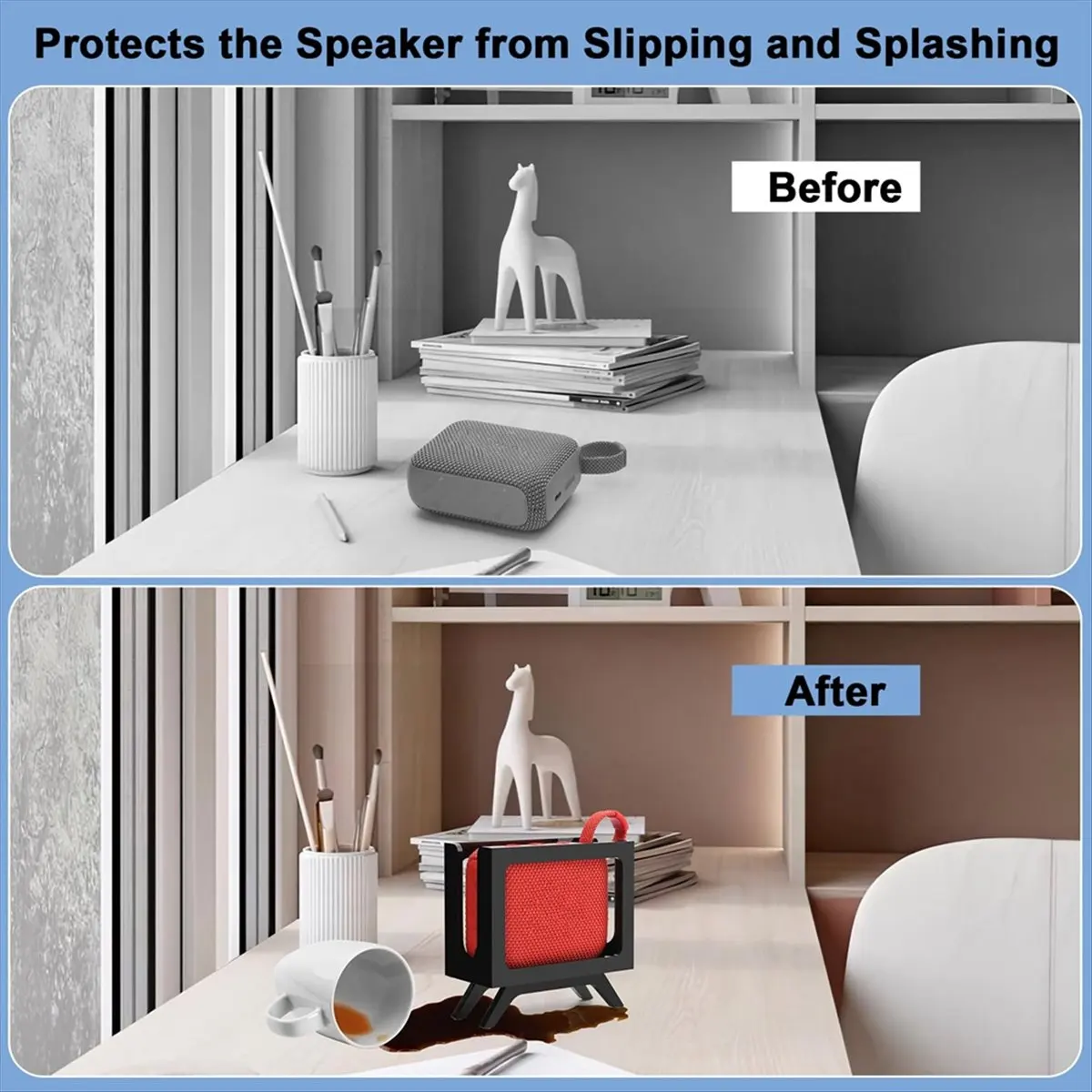 Desktop Stand Speaker Holder for Go 4&Go 3 Speaker Acrylic Tabletop Stand Speaker Mount Anti-Slip Base Display Shelf