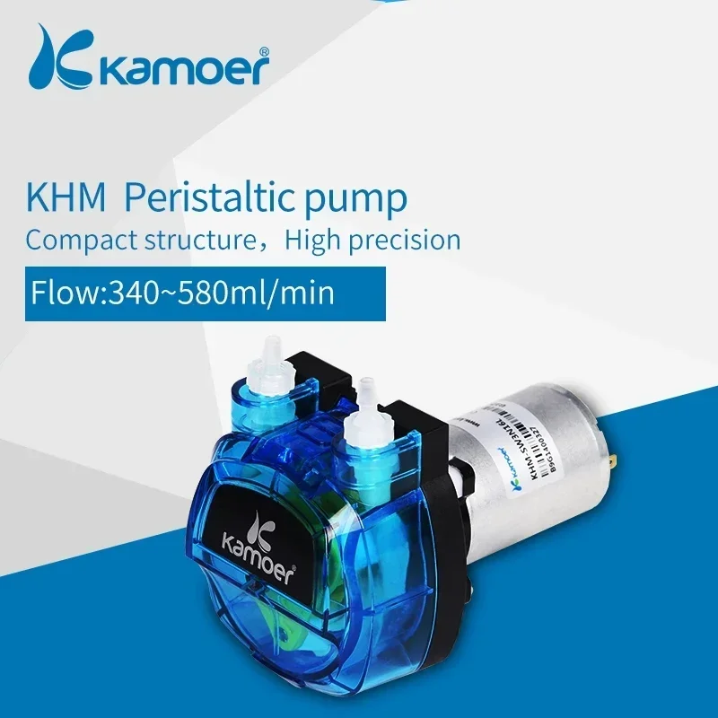 Kamoer KHM High-precision  Peristaltic Pump(DC Motor 3 Rotors) with Plastic Gear Drive(Norprene Tunbe or Silicone Tube)