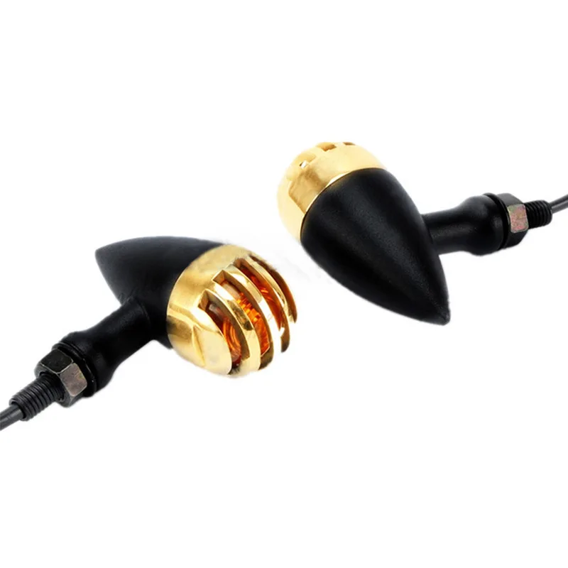 

10PCS Motorcycle Accessories Harley Car Modified Retro Bullet Fence Metal Shell Command Light Turn Signal