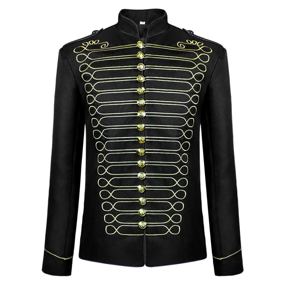 Vintage Mens Medieval Jackets Steampunk Marching Band Drummer Parade Coats Cosplay Costume Man Clothing