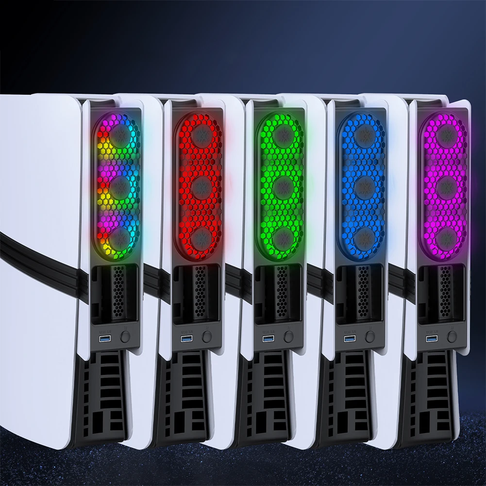 ل PS5 Pro/PS5 مروحة تبريد رفيعة نظام تبريد فعال مروحة تبريد خارجية لبلاي ستيشن 5 برو/قرص نحيف والإصدار الرقمي #5