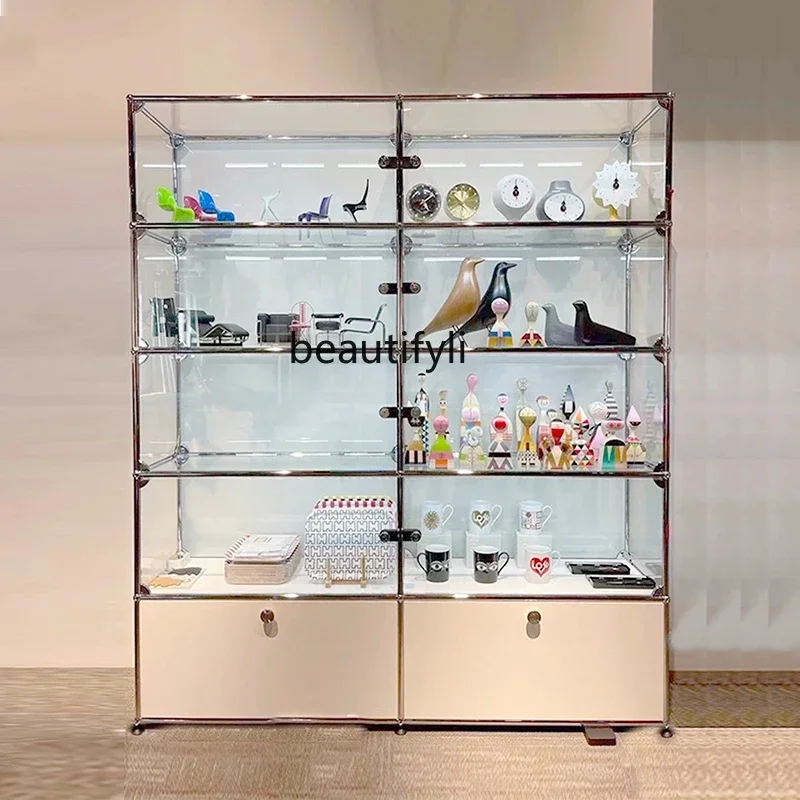 

A38 USM household wine cabinet, toy model transparent tempered glass ins multi-layer storage showcase