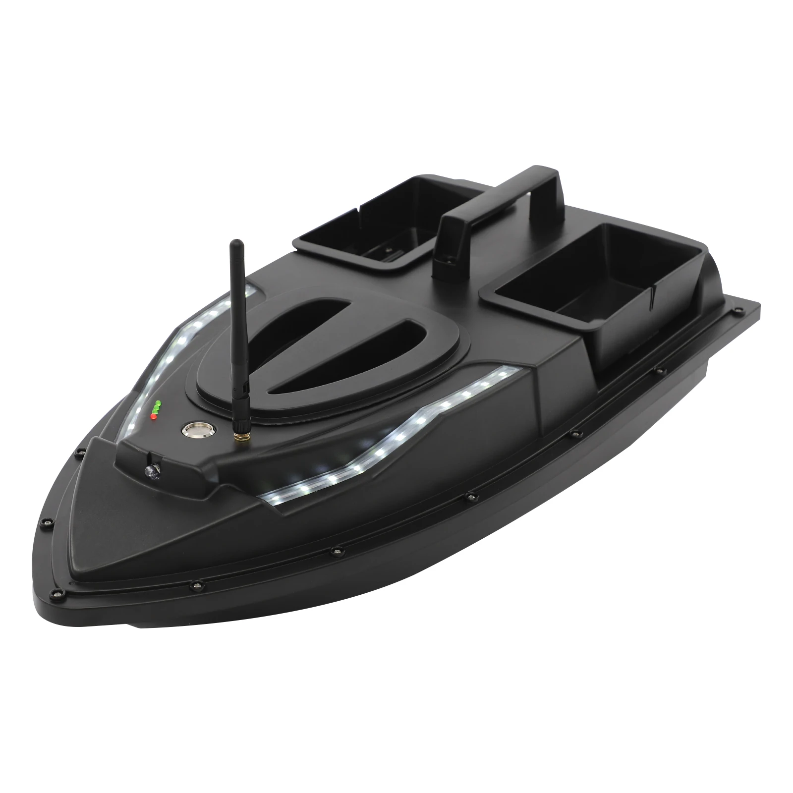 Double Bait Hooper Bait Boat Fishing Bait Boat w/ Battery & 500m Remote Control for Pool Lake 1.5kg Loading Capacity