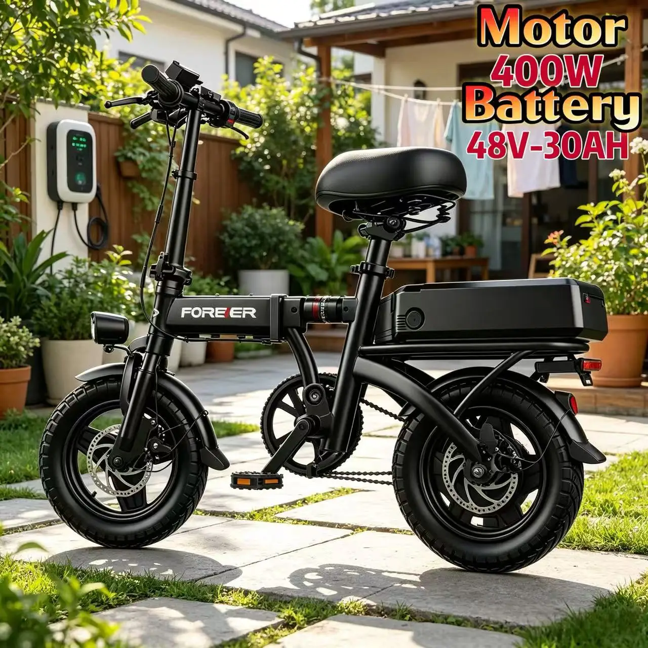P14 E-Bike  Compact Urban Electric Bike with Folding Design 400W Permanent Magnet Motor 48V 50Ah Battery and 90-100KM Range image 4