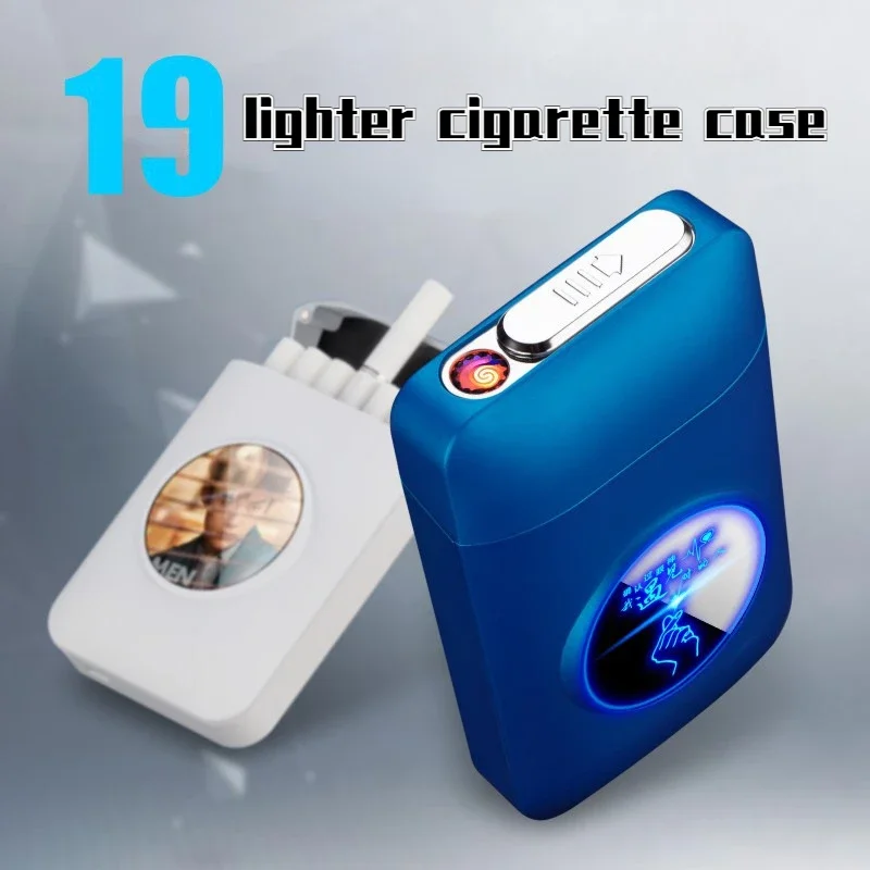 

Personalized Plastic LED Lamp Creative Gift for Boyfriend Cigarette Case Electronic Cigarette Lighter USB Rechargeable Lighter