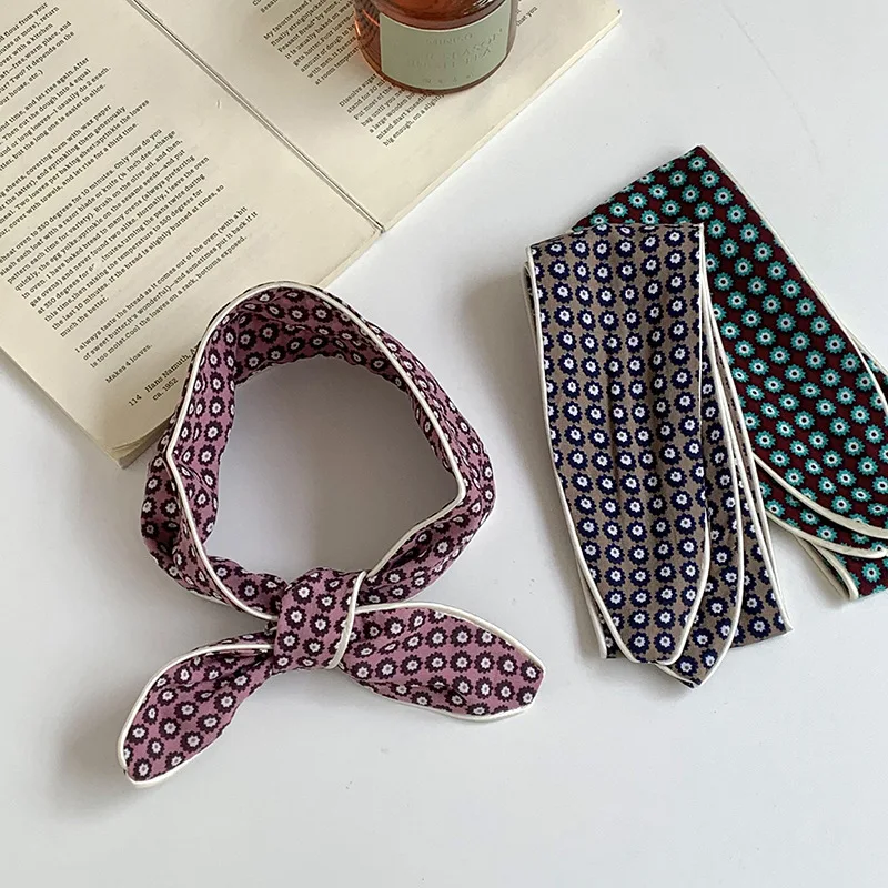 Headband Cotton Colorful Plaid Summer Garden Style Breathable Soft Lightweight Versatile Hair Wrap Neck Scarf Women Daily