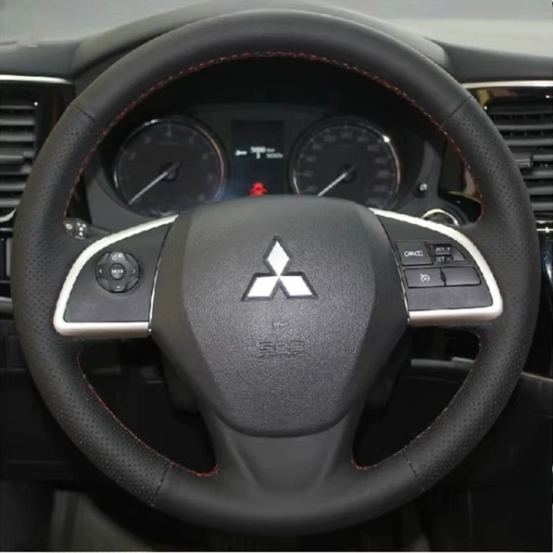 

Чехол на руль из натуральной кожи с ручной прострочкой и перфорацией, черный, для Mitsubishi Outlander ASX L200 Mirage 2013-2016