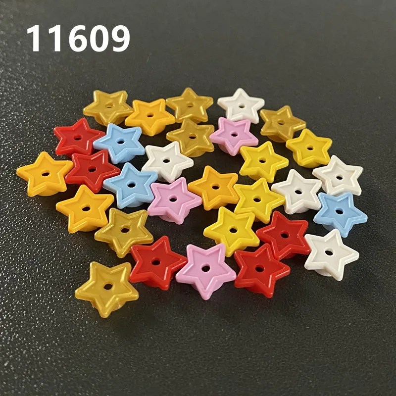 50Pcs Star Small Building Blocks Brick Kids Educational Diy Accessory Part No.11609 Decoration Girls Play House Plastic Toy