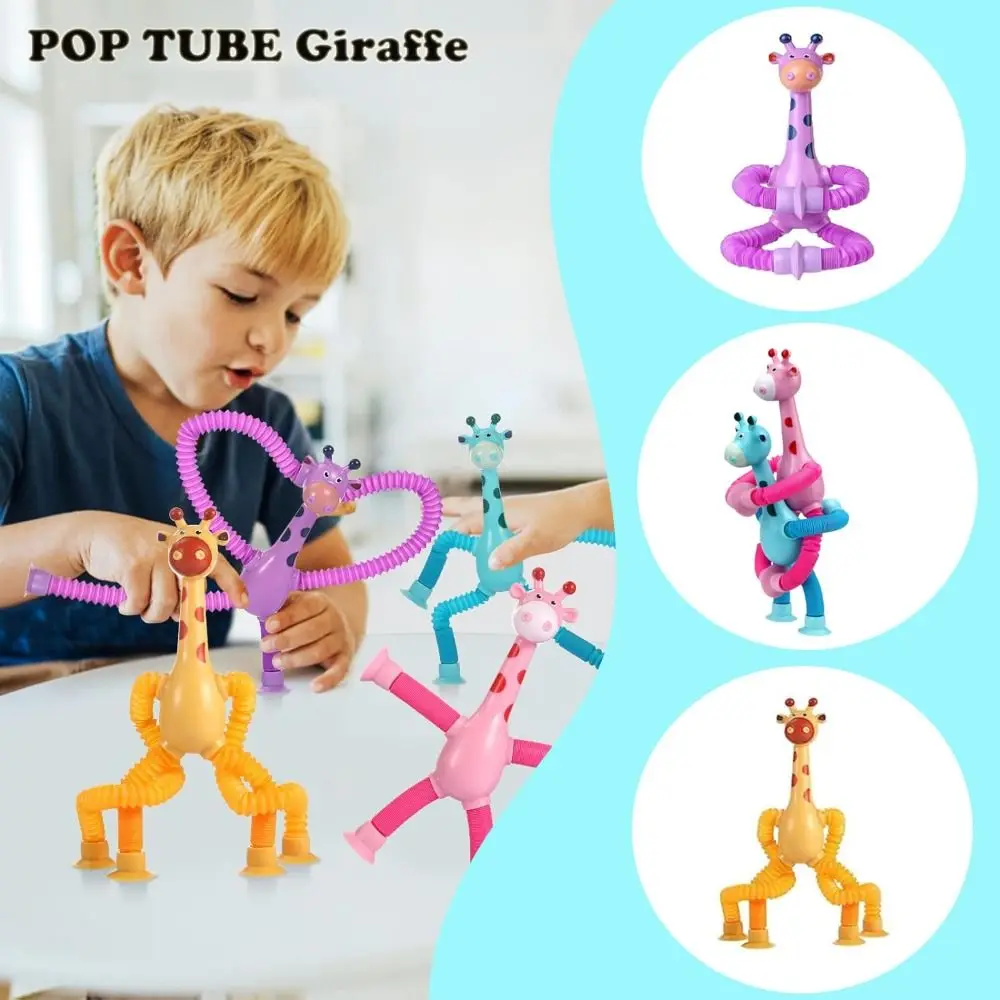 

Telescopic Light-Up Giraffe Stretchable Suction Cup Stretchable Giraffe Light-Up DIY Giraffe Pop Tubes Educational Play