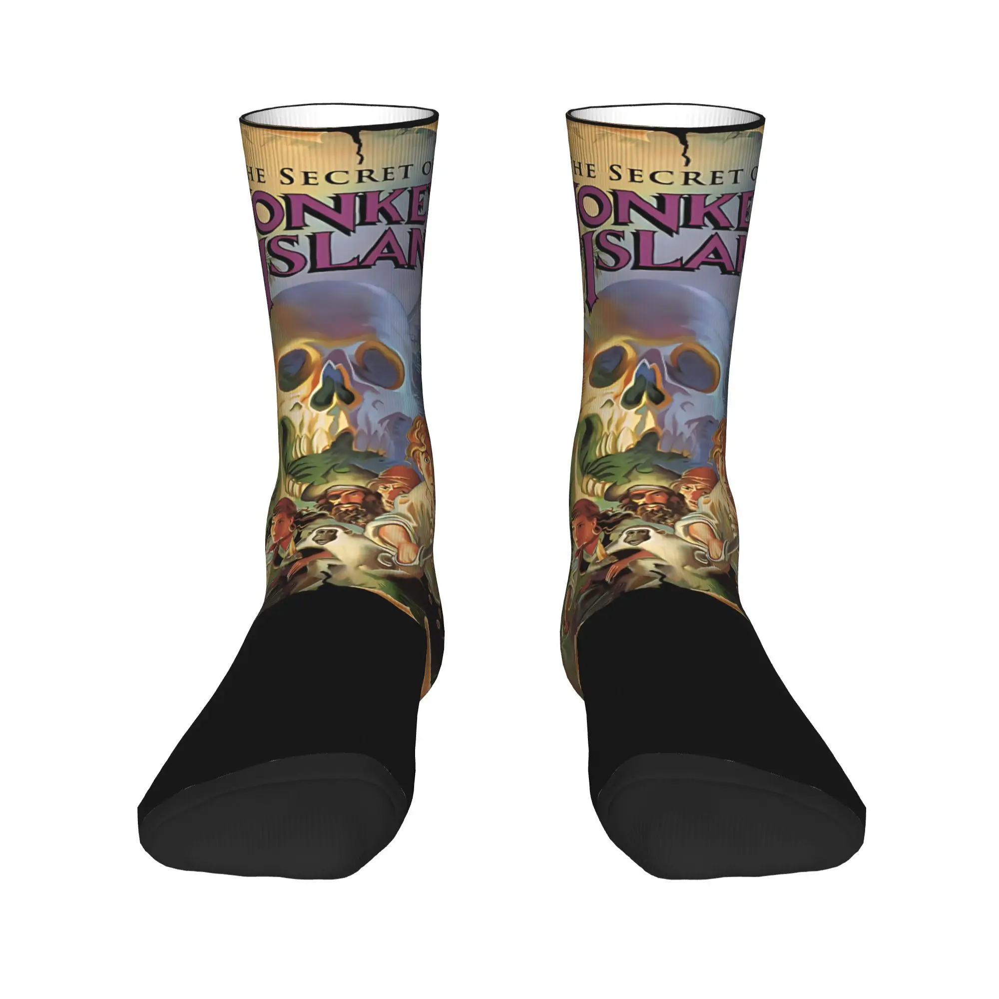 The Secret of Monkey Island 2 Crew Socks for Women Men All Season Pixel Games Cozy Middle Tube Socks Non-slip view 3