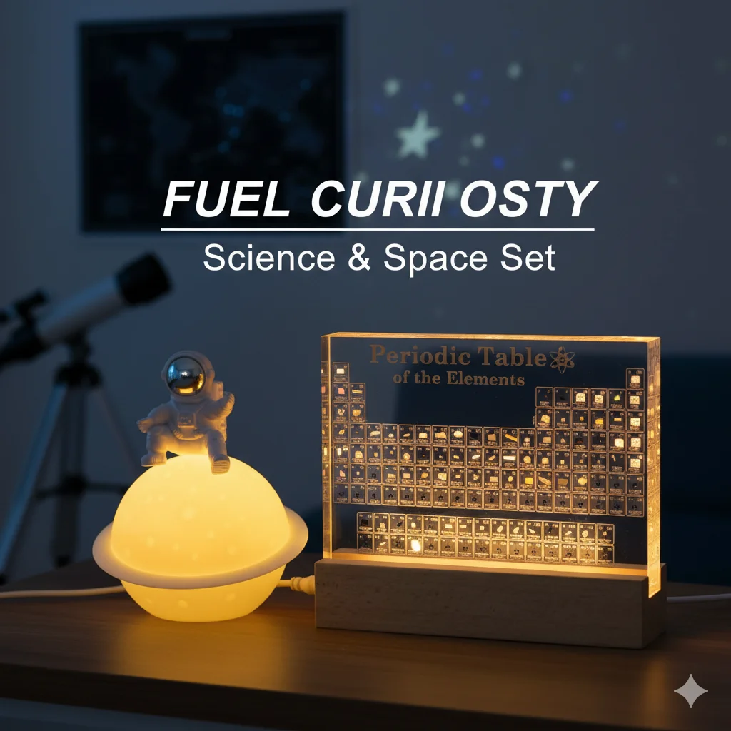 

New Unique Acrylic Periodic Table Figurines Chemistry Chart Tools Physical Display Teaching Props Students Gifts Desktop Decor