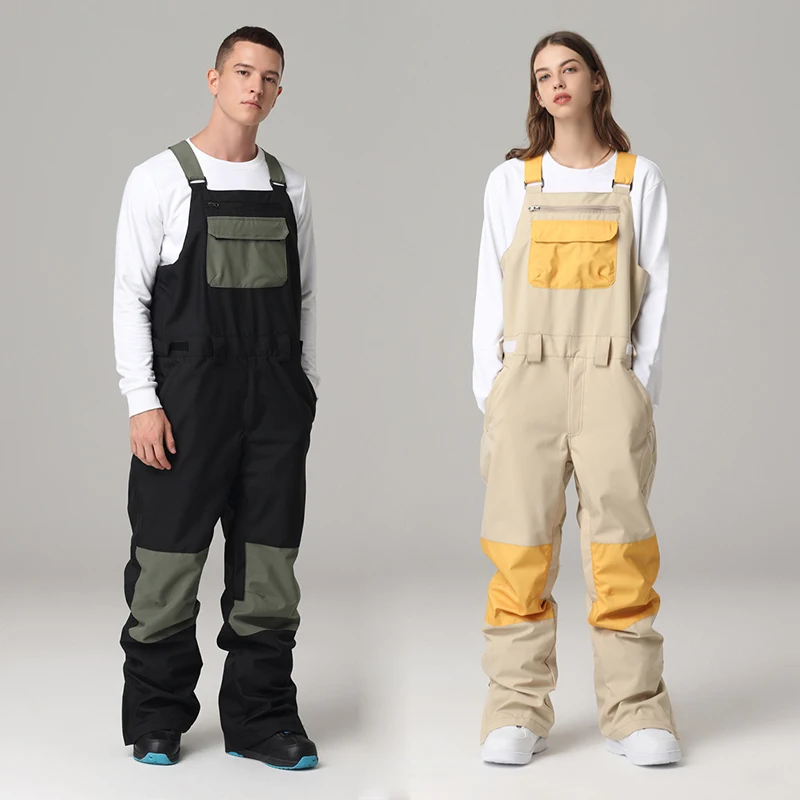 Pantalones de esquí impermeables para hombre y mujer, Peto, Mono de esquí, a prueba de viento, para Snowboard, para invierno
