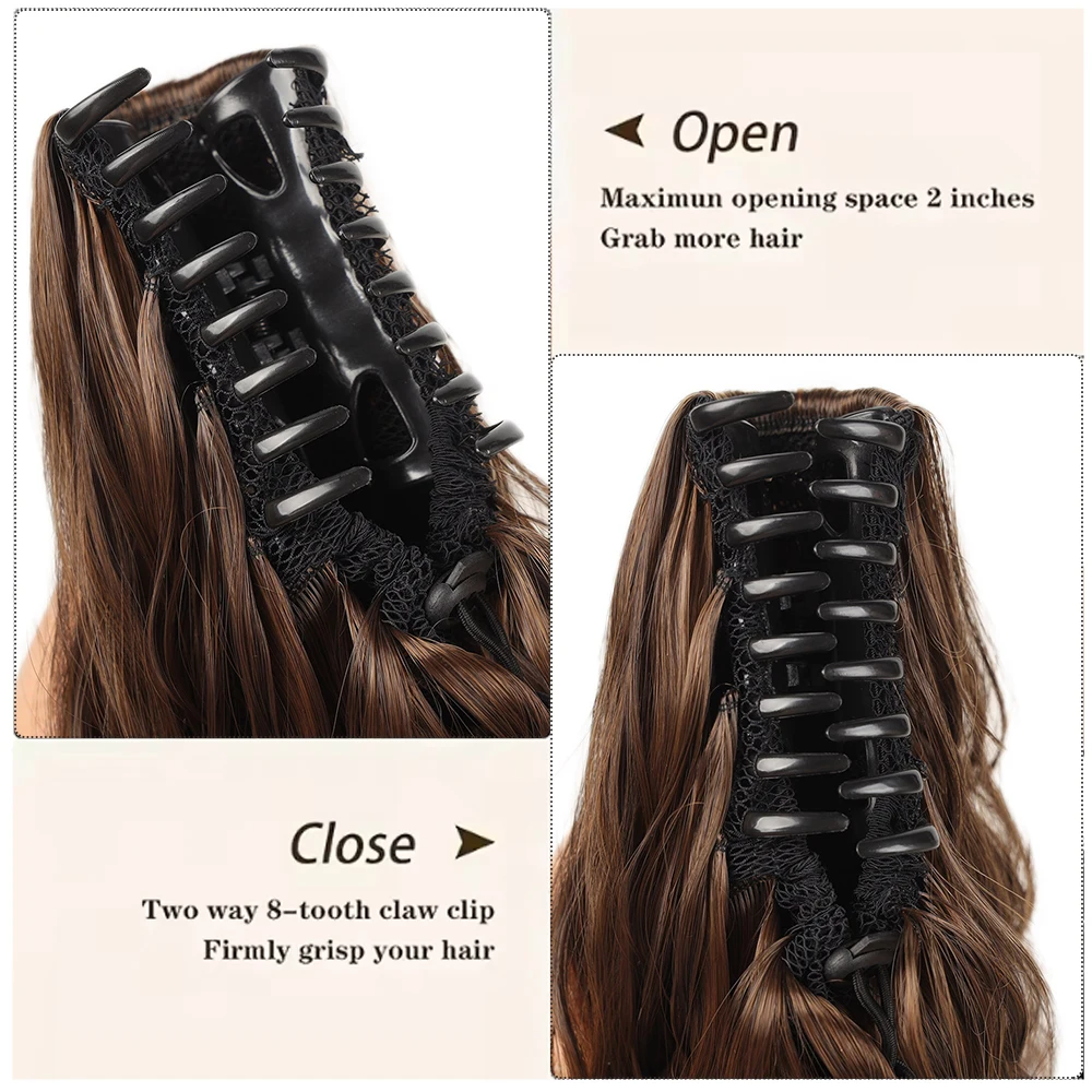 24 Zoll verworrener lockiger Pferdeschwanz, weiche synthetische Haarverlängerung, Kordelzug, Pferdeschwanz-Haarteile, schwarzer Clip-in-Pferdeschwanz für Frauen – Detail 17