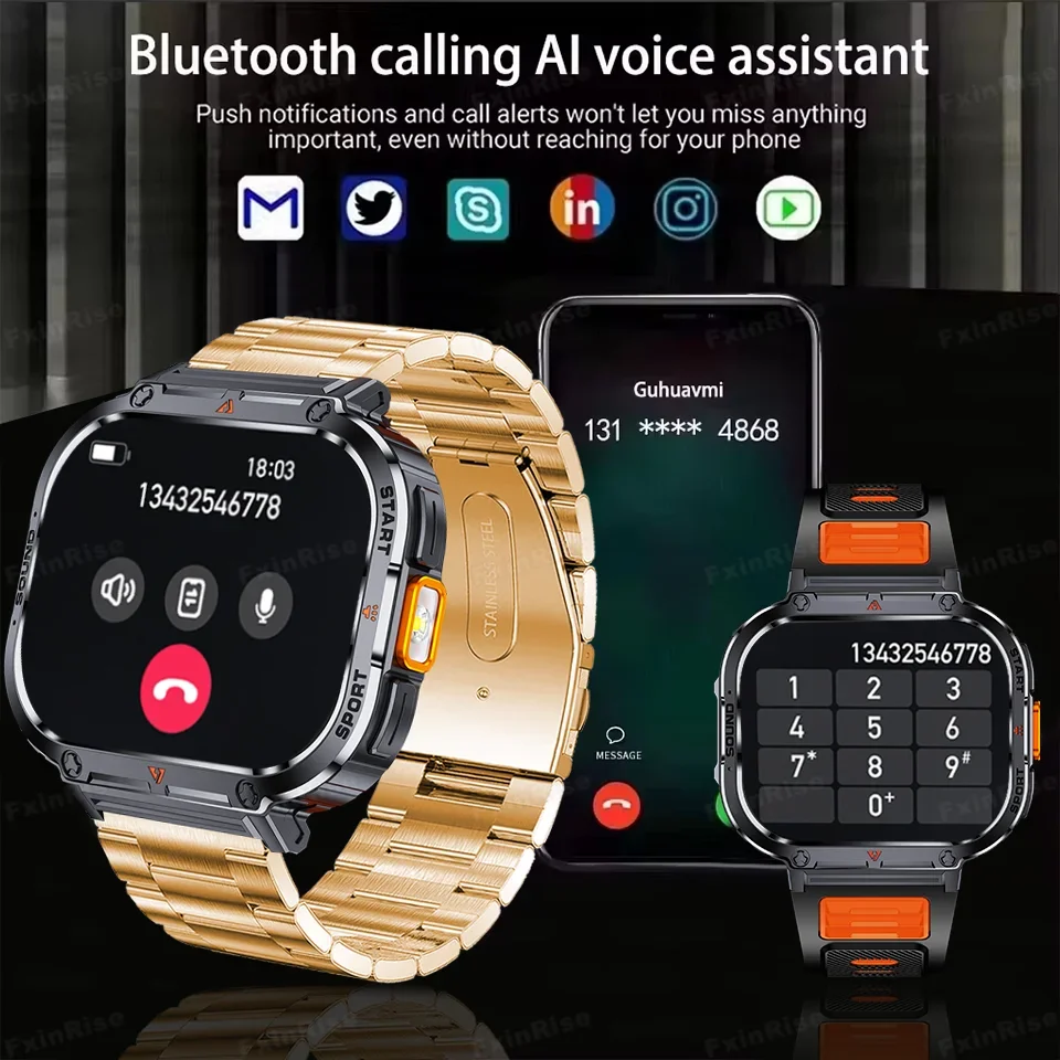 Professional Smart Watch for Men High-Precision GPS Trajectory 2.01