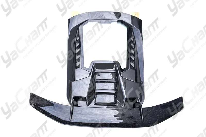 Car-Styling Carbon Fiber Engine Hood & Rear Wing Spoiler Fit For 2014-2019 Huracan LP610-4 & LP580-2 Coupe Spyder PF Style