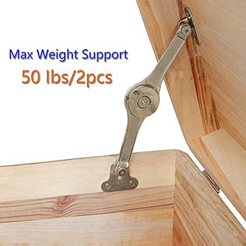 Heavy Duty Hinge Lid Support Hinge Hinge Soft Close Chest Hinge Support For Cabinet Kitchen Wardrobe, Easy To Use 2PCS