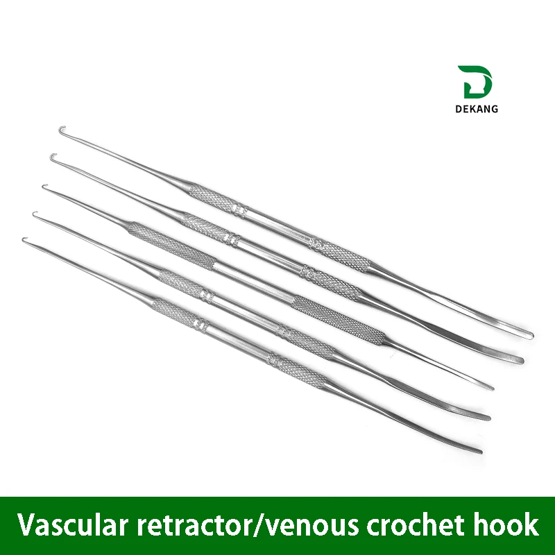 Vascular Retractor Vein Peel Sub Double-Ended Crochet Stainless Steel Vascular Instrument Traction Vascular Nerve