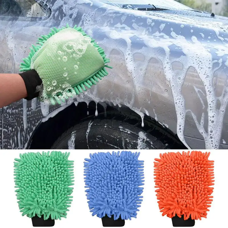 Guante de lavado de coche resistente al agua, guante PARA QUITAR MANCHAS, exfoliante de manos, esponja para coche, sin chenilla, cepillo de limpieza automático