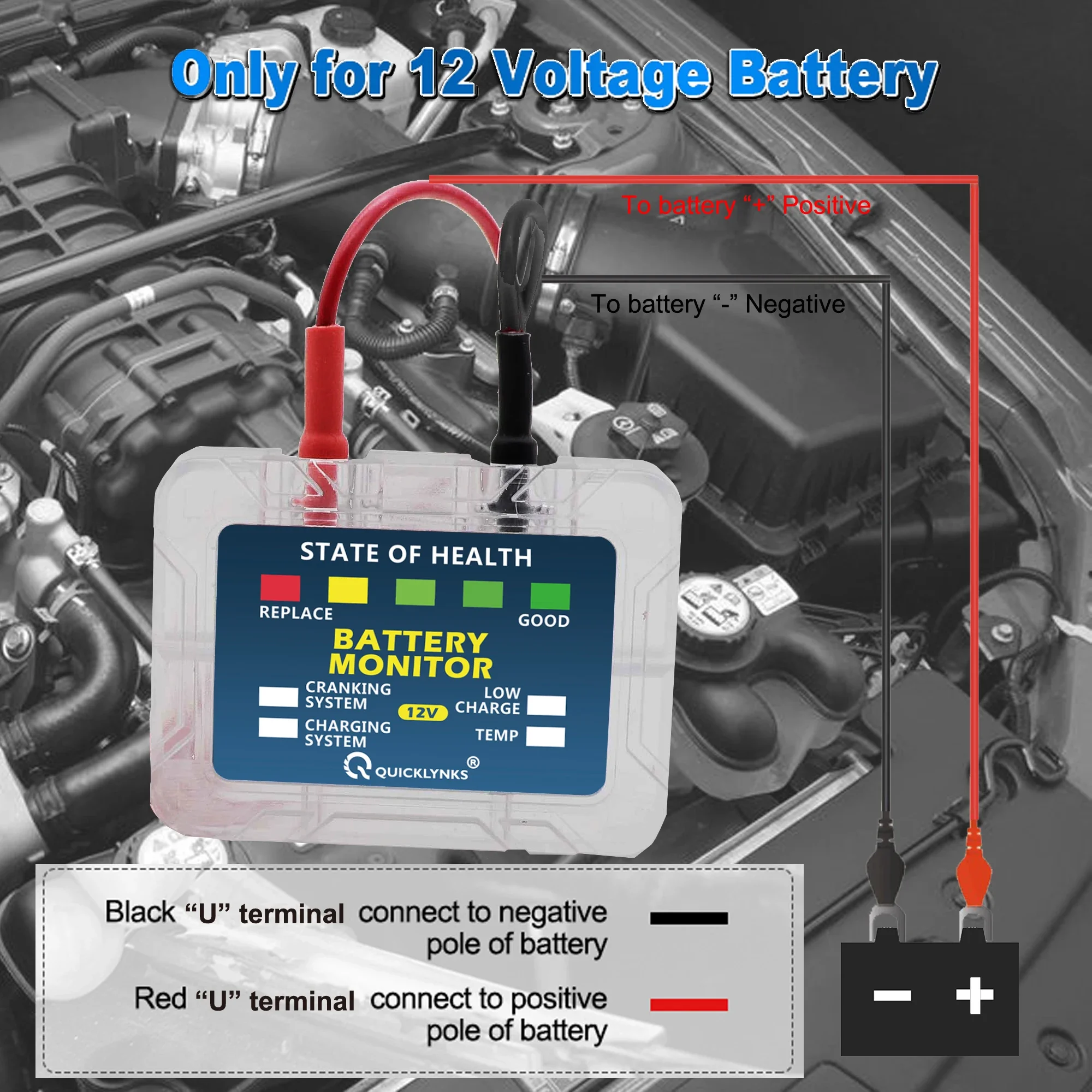 12V Vehicle Tools Lead Acid Auto Battery Tester Monitor Bm5 Analyzer Load Car Battery Checker Sensor