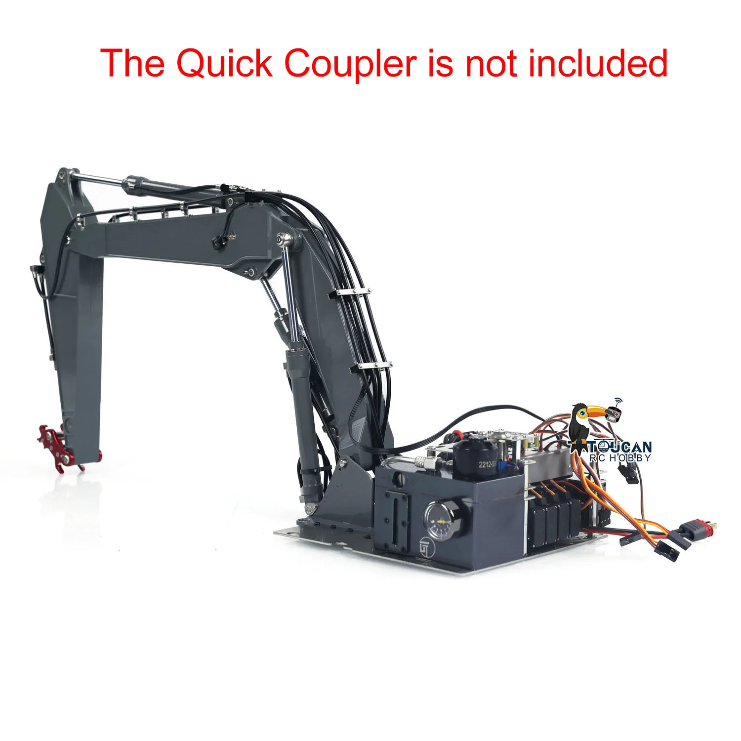 Upgraded Accessories CNC 3 Sections Arm Set with Hydraulic System for 1/14 Scale EC160E RC Excavator Digger DIY Model TH23842