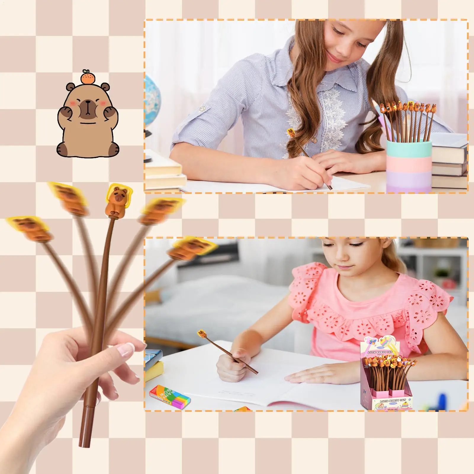 

Capybara Pens 48 Pieces Capybara Shaking Classroom Pens 0.5mm Pencils Fidget Toy For Student Note Taking Work School Teacher