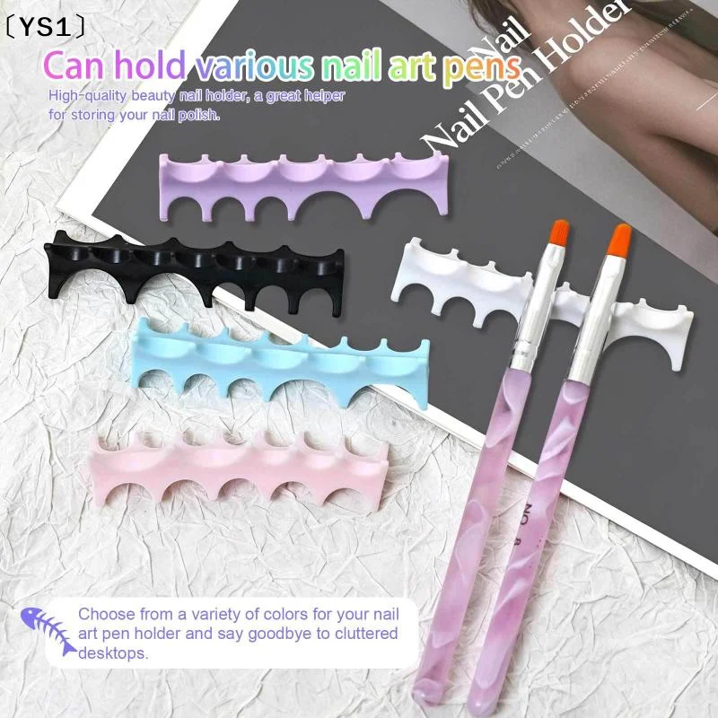 〔YS1〕Silicone Fishbone Nail Pen Holder Brush Rack Shelf UV Gel Brush Display Stand Makeup Painting Pen Rest Organizer Stander